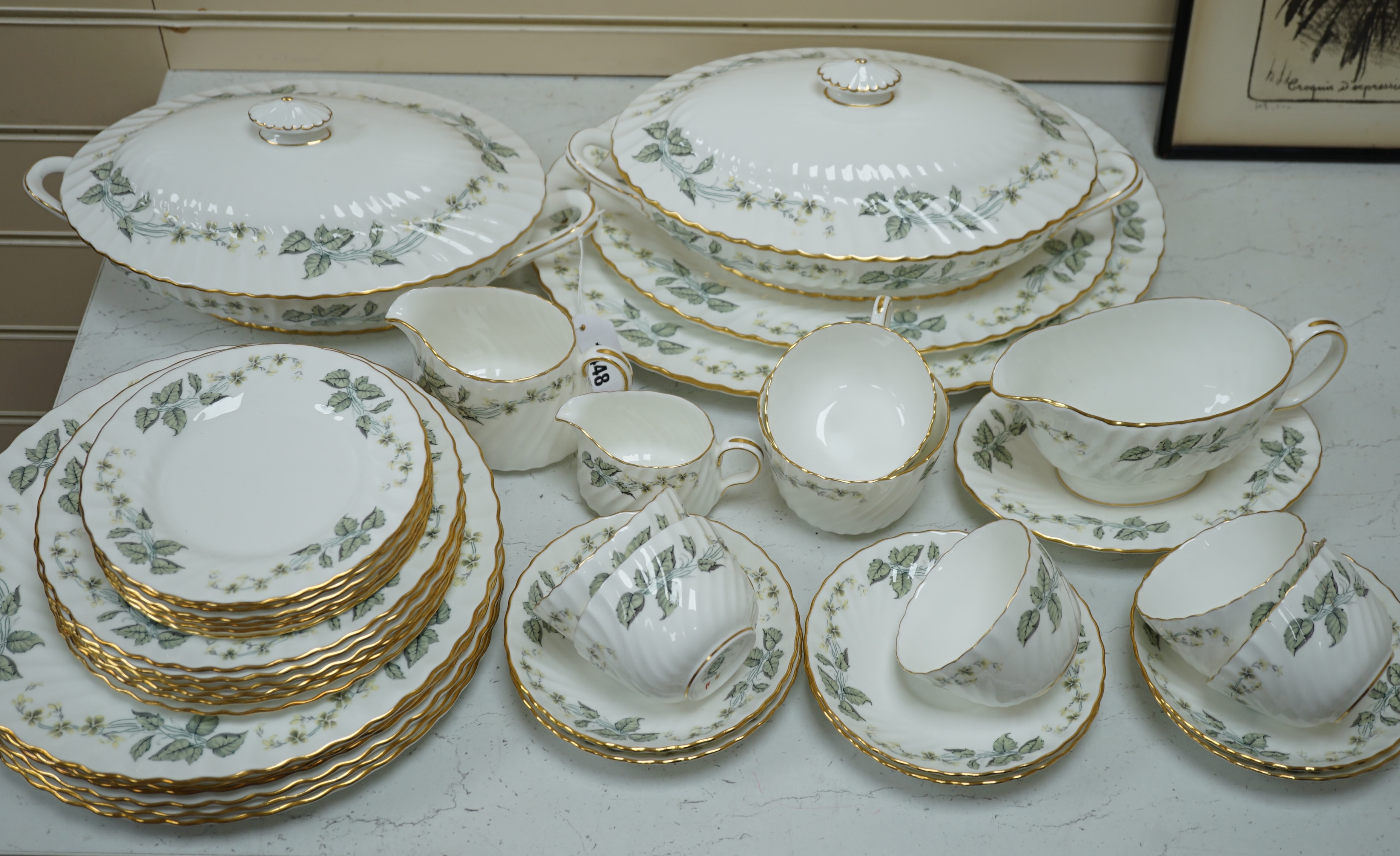 A Minton 'Greenwich pattern' bone china dinner and part tea service